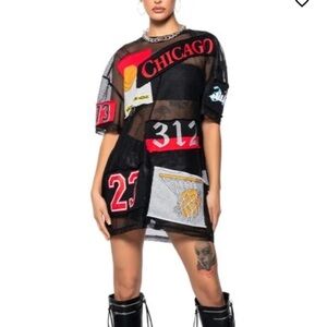 CHICAGO ALL STAR SHORT SLEEVE MESH T-SHIRT IN BLACK